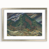 Rustic Expressionist Landscape - Vibrant Canvas Print for Home Decor