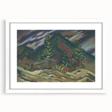 Rustic Expressionist Landscape - Vibrant Canvas Print for Home Decor