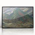 Rustic Expressionist Landscape - Vibrant Canvas Print for Home Decor