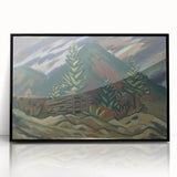 Rustic Expressionist Landscape - Vibrant Canvas Print for Home Decor