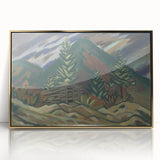 Rustic Expressionist Landscape - Vibrant Canvas Print for Home Decor