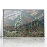 Rustic Expressionist Landscape - Vibrant Canvas Print for Home Decor