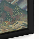 Rustic Expressionist Landscape - Vibrant Canvas Print for Home Decor