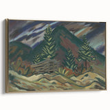 Rustic Expressionist Landscape - Vibrant Canvas Print for Home Decor