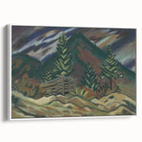 Rustic Expressionist Landscape - Vibrant Canvas Print for Home Decor