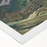 Rustic Expressionist Landscape - Vibrant Canvas Print for Home Decor