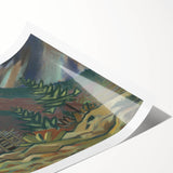 Rustic Expressionist Landscape - Vibrant Canvas Print for Home Decor