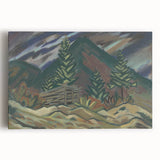 Rustic Expressionist Landscape - Vibrant Canvas Print for Home Decor