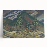 Rustic Expressionist Landscape - Vibrant Canvas Print for Home Decor