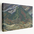 Rustic Expressionist Landscape - Vibrant Canvas Print for Home Decor