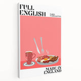 Large canvas print featuring an assortment of illustrated food dishes in a colorful, minimalist style.