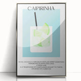 Mid-century modernist art depicting assorted fruits in vibrant colors on a silver-framed acrylic print.