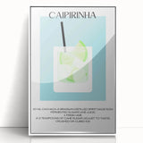 Art deco poster of food and drinks in bold black lines on a white acrylic framed canvas, suitable for modern kitchen decor.