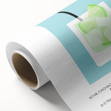 Art Deco style poster of food and drinks on rolled canvas, featuring pastel color palette, ideal for dining room wall art.