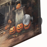 Halloween Art Prints - Haunted House with Jack O Lanterns