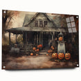 Halloween Art Prints - Haunted House with Jack O Lanterns