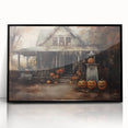 Halloween Art Prints - Haunted House with Jack O Lanterns