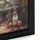 Halloween Art Prints - Haunted House with Jack O Lanterns