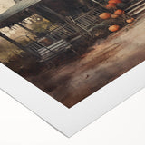 Halloween Art Prints - Haunted House with Jack O Lanterns