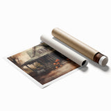 Halloween Art Prints - Haunted House with Jack O Lanterns