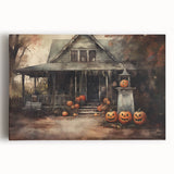 Halloween Art Prints - Haunted House with Jack O Lanterns