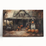 Halloween Art Prints - Haunted House with Jack O Lanterns