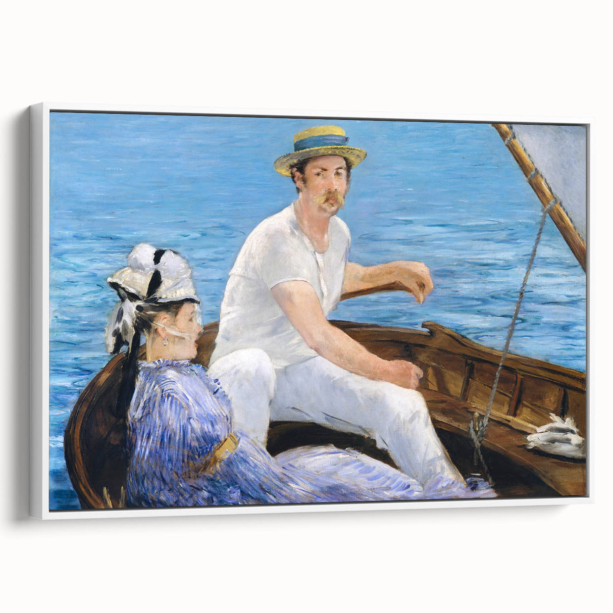 Impressionist Wall Art - Manet's Boating Scene, Elegant Framed Print