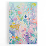Rolled Canvas Prints for Kids Rooms - Pastel Floral Wall Art