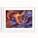 Framed landscape art featuring breathtaking canyon scenery, with a white mat and sleek black frame, perfect for enhancing home decor and showcasing natural beauty. The image captures vibrant colors and intricate details that bring the outdoors inside.