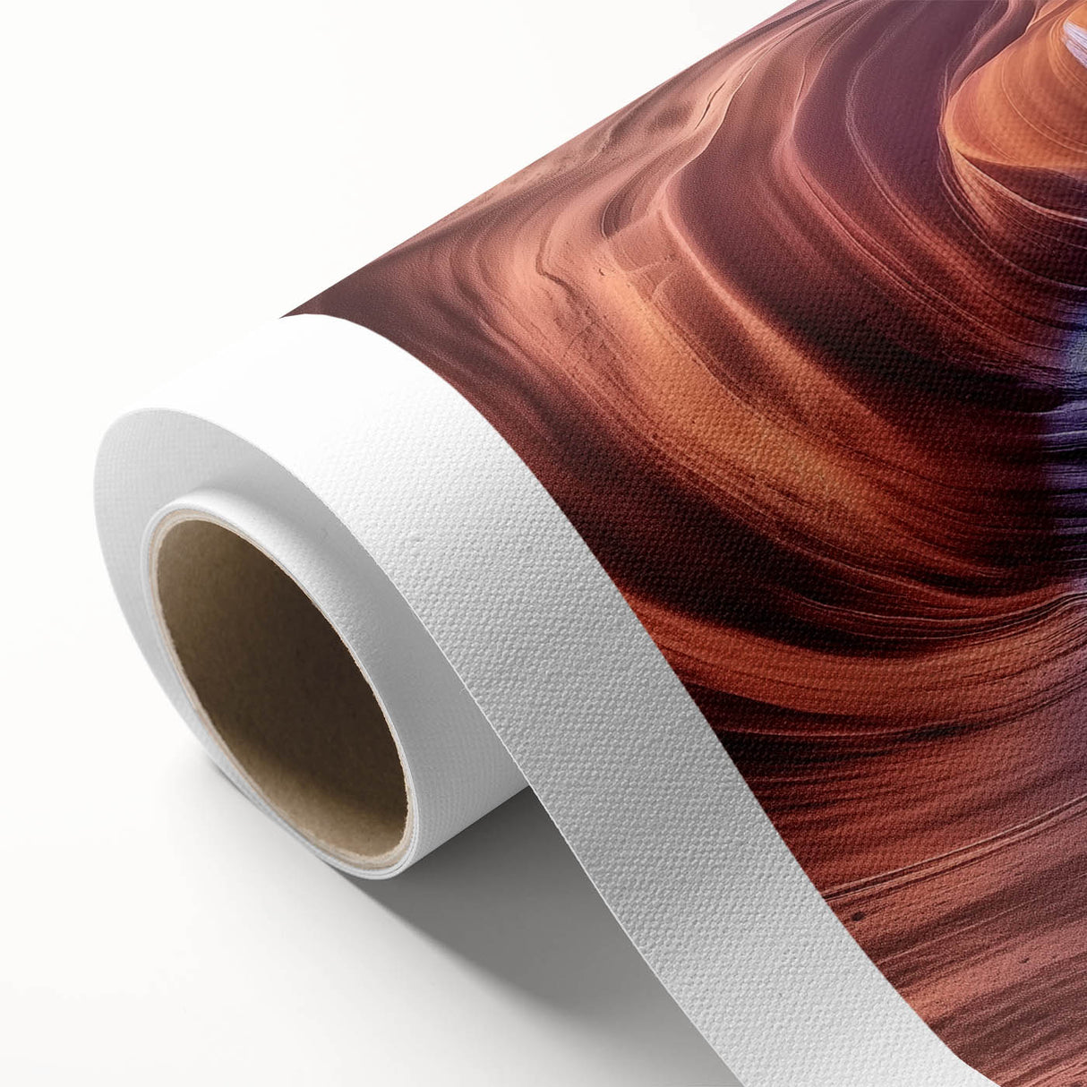 Vibrant rolled canvas depicting a stunning landscape of canyons, showcasing rich earthy tones and intricate details, ideal for home decor or art enthusiasts.
