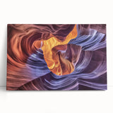 Stretched canvas artwork depicting a stunning landscape of canyons, showcasing vibrant colors and intricate details, perfect for home decor and nature enthusiasts.