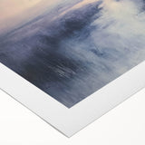 Vibrant rolled canvas artwork depicting a serene countryside landscape, showcasing rolling hills, lush greenery, and a clear blue sky, ideal for home decor.