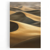 Stretched canvas artwork showcasing a serene landscape of rolling sand dunes under a clear blue sky, perfect for adding tranquility to home decor.