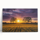 Stretched canvas artwork showcasing vibrant green fields under a bright blue sky, perfect for home decor or nature-inspired interiors. Ideal for elevating room ambiance.