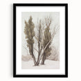 Black-framed landscape art print featuring a scenic view with a white mat, ideal for home or office decor, enhancing aesthetic appeal and style.