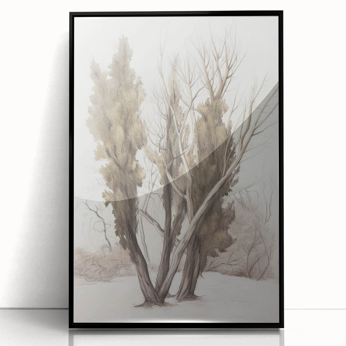 Framed acrylic landscape artwork showcasing a vibrant mountain scene with rich colors and intricate details, designed to enhance modern home decor.