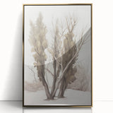 Framed acrylic landscape artwork with a gold border, showcasing vibrant natural scenery and intricate details, perfect for modern home decor or office settings.