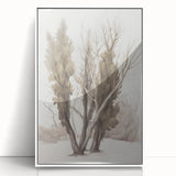 Framed acrylic landscape artwork in a white frame, showcasing vibrant colors and intricate details, ideal for enhancing modern home decor and aesthetics.