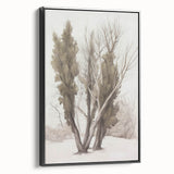 Framed canvas artwork showcasing a stunning landscape with vibrant colors, viewed from the side. The black frame enhances the scenic details, perfect for home decor.