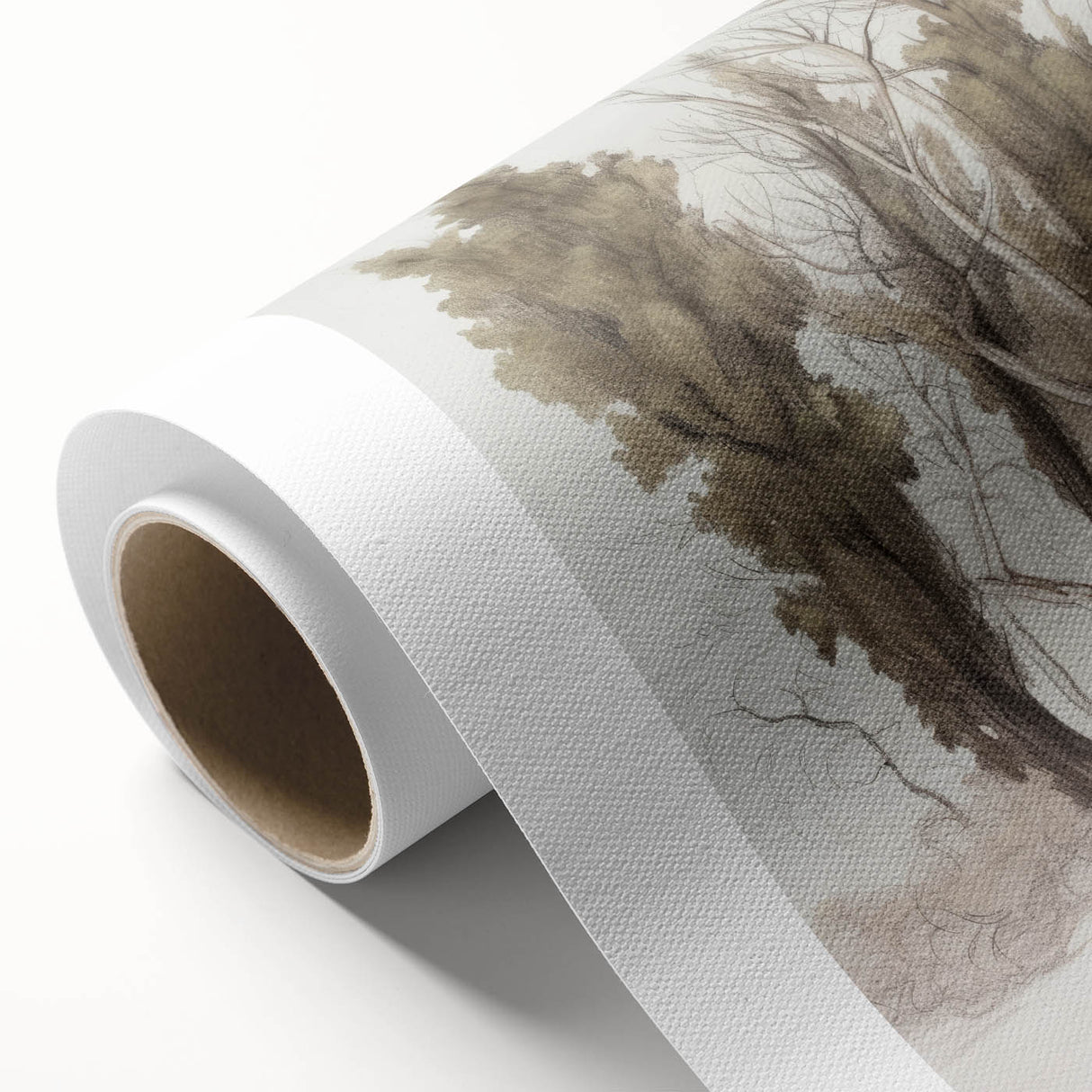 Vibrant rolled canvas print showcasing a stunning landscape design with rich colors and intricate details, elegantly packaged in a protective cardboard tube for easy transport and display. Ideal for enhancing home decor with nature-inspired art.