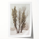 Vibrant rolled print showcasing a stunning landscape design with rich colors and intricate details, elegantly packaged in a protective cardboard tube for safe shipping.