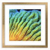 Extra large abstract art print featuring textured florals in muted earth tones on a framed canvas.