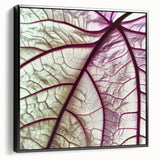 Close-up of leaves in black and white on a framed canvas, suitable for bedroom wall decor.