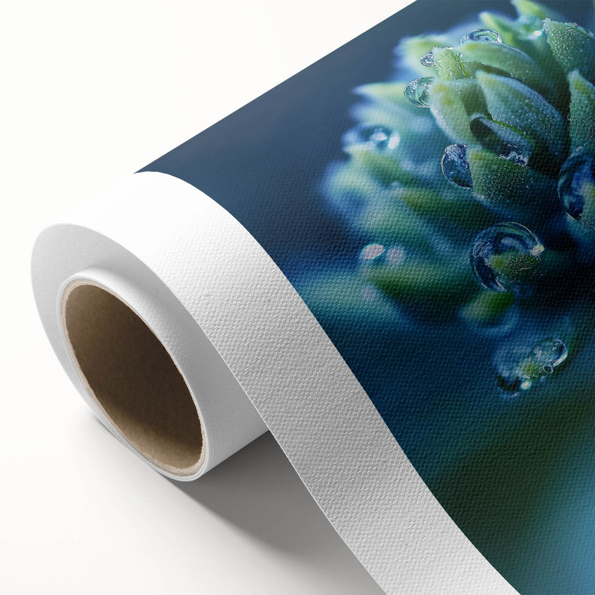 Art Deco style poster featuring close-up water imagery in blue tones on rolled canvas, ideal for nursery wall art.