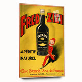 Retro Fred-Zizi Aperitif Poster - Vintage French Wall Art Print