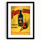 Retro Fred-Zizi Aperitif Poster - Vintage French Wall Art Print