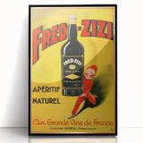 Retro Fred-Zizi Aperitif Poster - Vintage French Wall Art Print