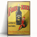 Retro Fred-Zizi Aperitif Poster - Vintage French Wall Art Print