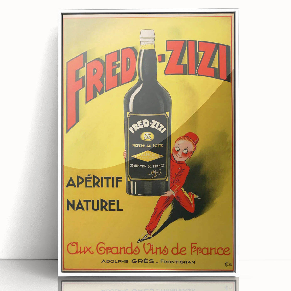 Retro Fred-Zizi Aperitif Poster - Vintage French Wall Art Print