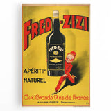 Retro Fred-Zizi Aperitif Poster - Vintage French Wall Art Print